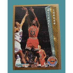 '92-'93 Fleer Michael Jordan #238 Basketball Card NBA League Leader Bulls NM-MT!